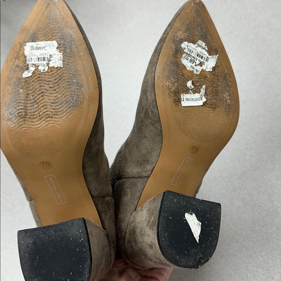 Steven taupe suede block heel sick boots size 7.5 - Picture 5 of 5